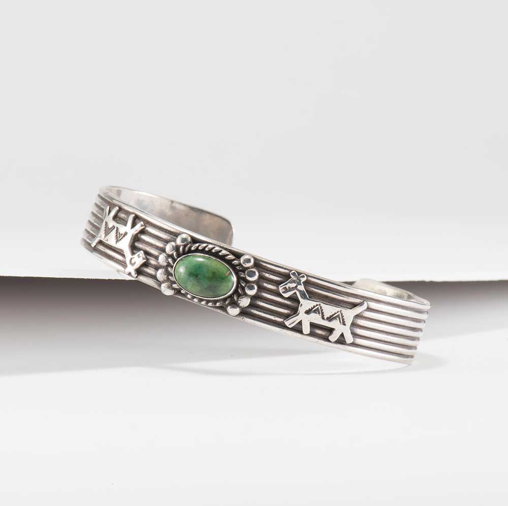 Fred Harvey Era Silver and Turquoise Cuff