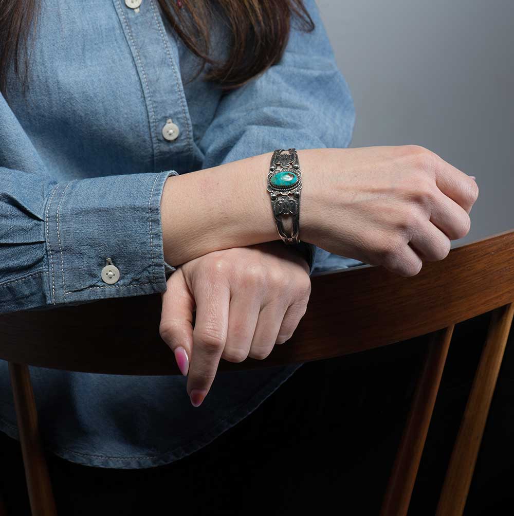 Fred Harvey Era Blue Gem Turquoise Cuff