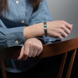 Vintage Navajo Turquoise and Stamped Silver Cuff