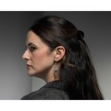 Stanley Parker Turquoise and Stamped Silver Earrings