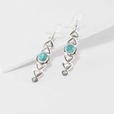 Stanley Parker Turquoise and Stamped Silver Earrings