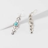 Stanley Parker Turquoise and Stamped Silver Earrings