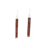Andrew Lovato Coral Chip Inlay Earrings