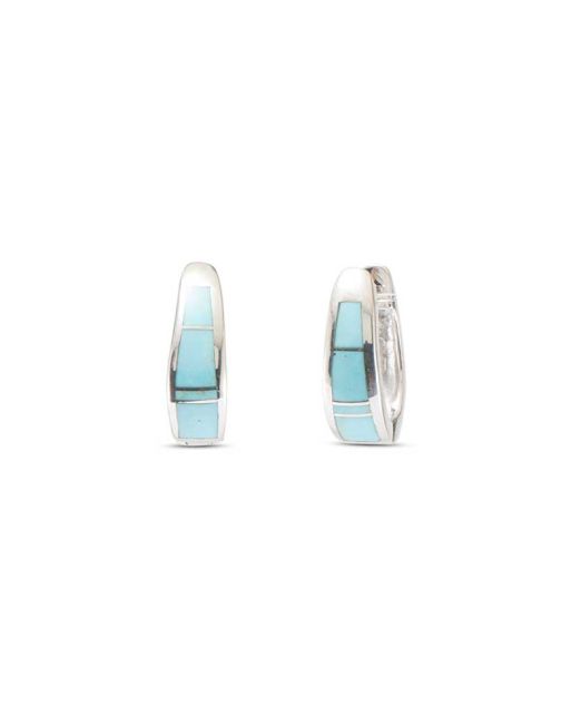 Supersmith Inc Arizona Blue Collection Inlay Huggie Earrings