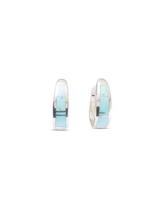Supersmith Inc Arizona Blue Collection Inlay Huggie Earrings
