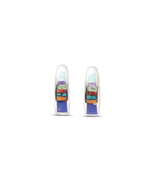Supersmith Inc Indian Summer Collection Inlay Huggie Earrings