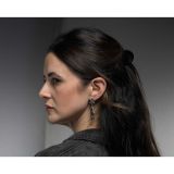 Vintage Zuni Turquoise and Coral Inlay Earrings with Dangles