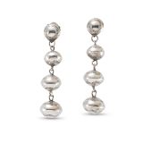 Stamped Silver Navajo Pearl Earrings