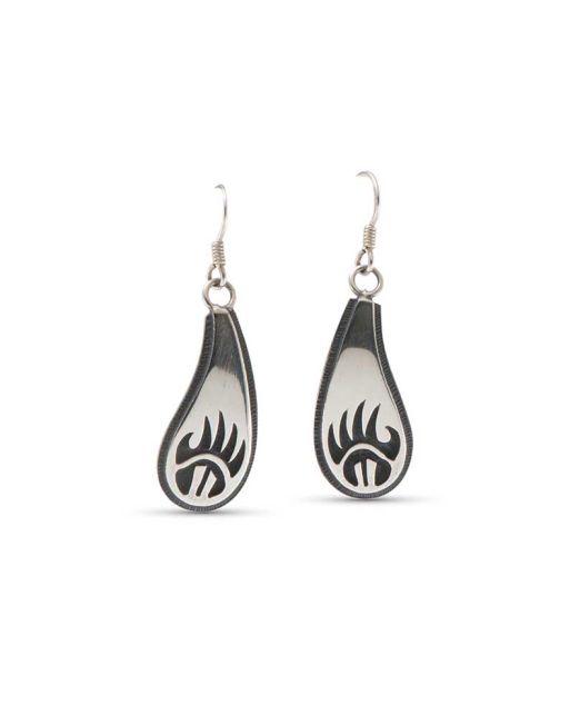 Darren Seweyestewa Bear Paw Overlay Earrings