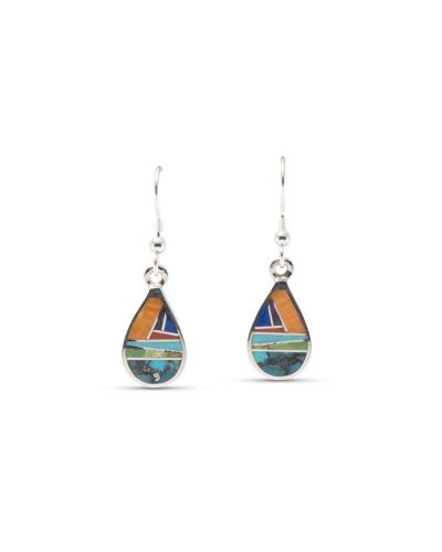 Supersmith Inc Indian Summer Collection Teardrop Inlay Earrings