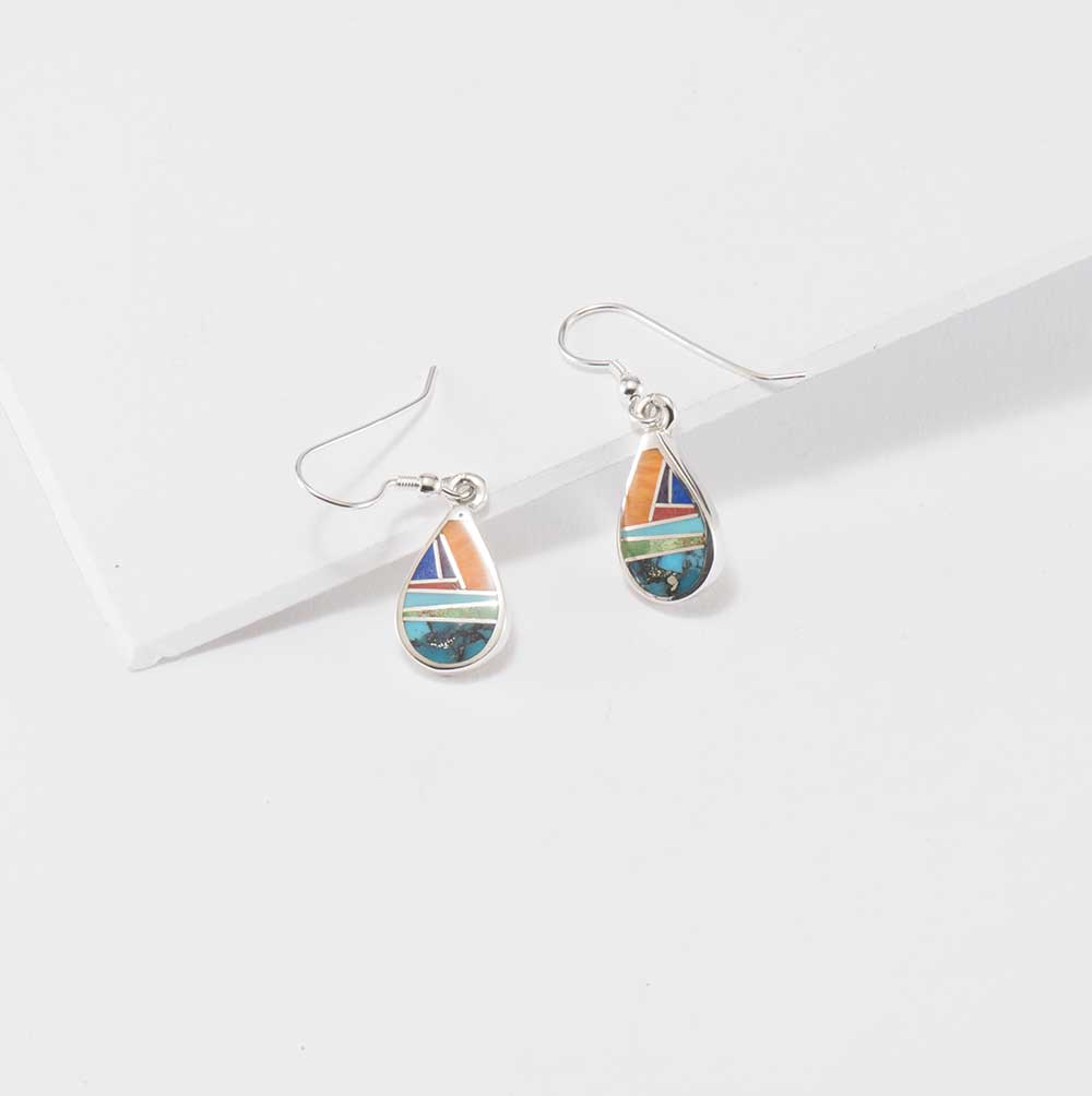 Supersmith Inc Indian Summer Collection Teardrop Inlay Earrings