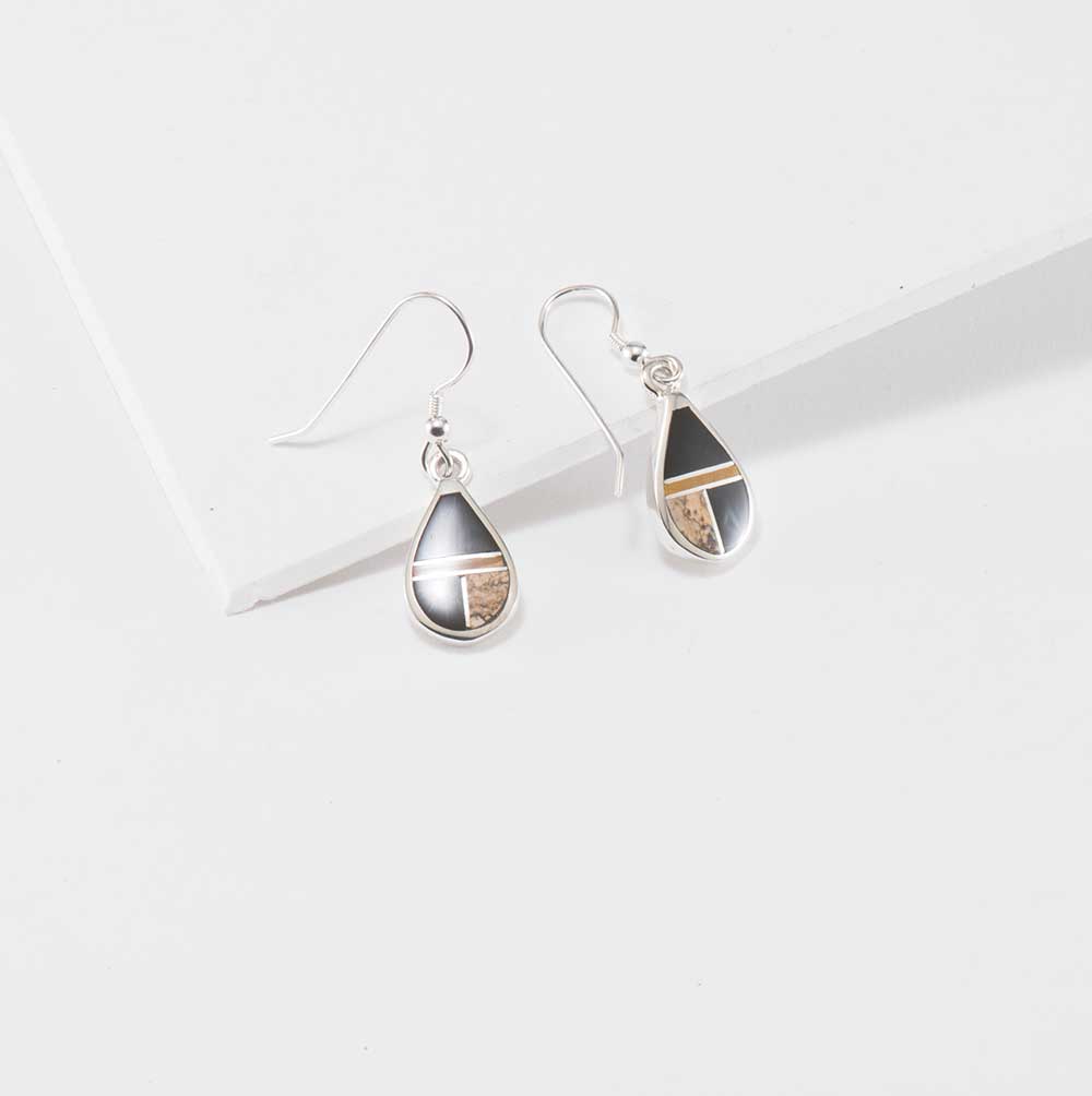 Supersmith Inc Native Earth Collection Teardrop Inlay Earrings