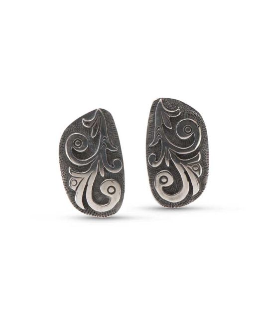 Silver Overlay Post Earrings