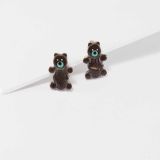Ernest Leekela Teddy Bear Inlay Stud Earrings