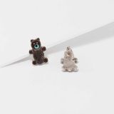 Ernest Leekela Teddy Bear Inlay Stud Earrings