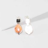 Rose Swett Spiny Oyster Shell and Onyx Earrings