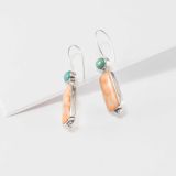 Rose Swett Spiny Oyster Shell and Turquoise Earrings