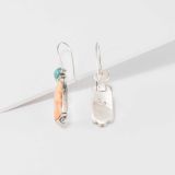 Rose Swett Spiny Oyster Shell and Turquoise Earrings