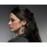 Stanley Parker Turquoise and Stamped Silver Earrings