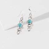 Stanley Parker Turquoise and Stamped Silver Earrings