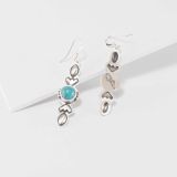 Stanley Parker Turquoise and Stamped Silver Earrings