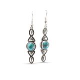 Stanley Parker Turquoise and Stamped Silver Earrings