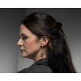 Stanley Parker Turquoise and Stamped Silver Earrings