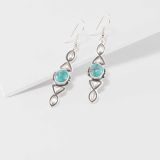 Stanley Parker Turquoise and Stamped Silver Earrings