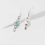 Stanley Parker Turquoise and Stamped Silver Earrings