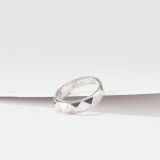 Maria Samora High Polish Silver Pyramid Ring