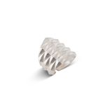 Maria Samora Matte Silver Diamond Peak Ring