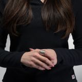 Maria Samora Matte Silver Diamond Peak Ring