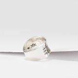 Norbert Peshlakai Concave Sterling Ring with 14Kt Gold