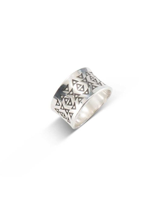Norbert Peshlakai Concave Sterling Silver Ring