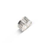 Norbert Peshlakai Concave Sterling Silver Ring