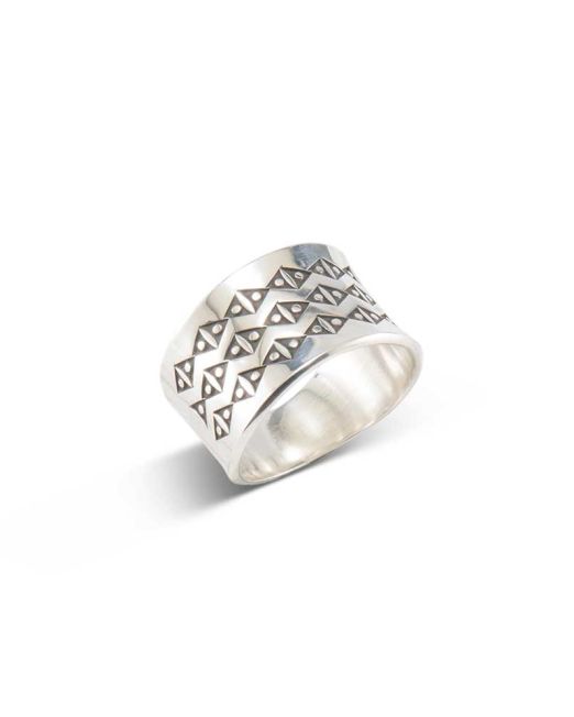 Norbert Peshlakai Concave Sterling Silver Ring