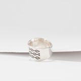 Norbert Peshlakai Concave Sterling Silver Ring