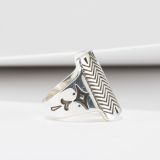 Jennifer Curtis Stamped Sterling Silver Shield Ring