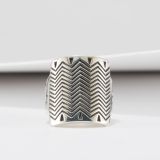 Jennifer Curtis Stamped Sterling Silver Shield Ring