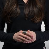 Jennifer Curtis Stamped Sterling Silver Shield Ring