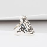 Jennifer Curtis Stamped Sterling Silver Shield Ring
