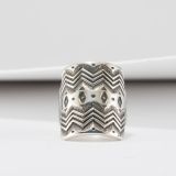 Jennifer Curtis Stamped Sterling Silver Shield Ring