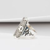 Jennifer Curtis Stamped Sterling Silver Shield Ring