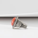 Steve Arviso Coral and Twisted Wire Ring