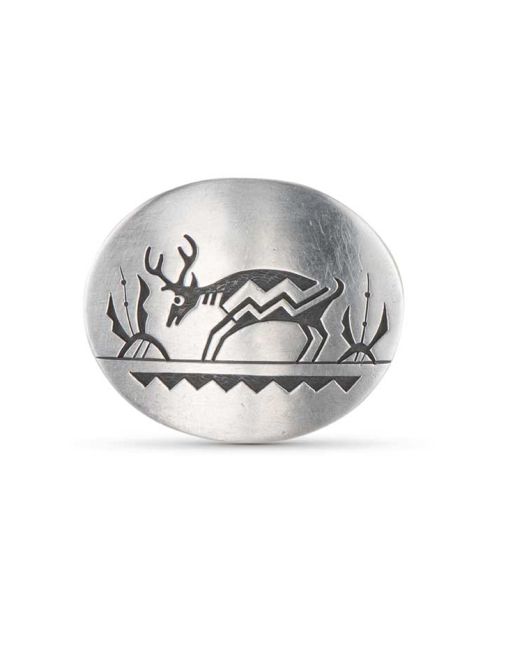 Victor Coochwytewa Deer Overlay Belt Buckle