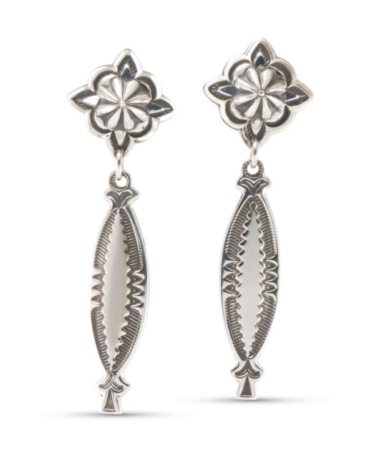 Jennifer Curtis Repoussé Post Earrings with Dangle