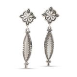 Jennifer Curtis Repoussé Post Earrings with Dangle