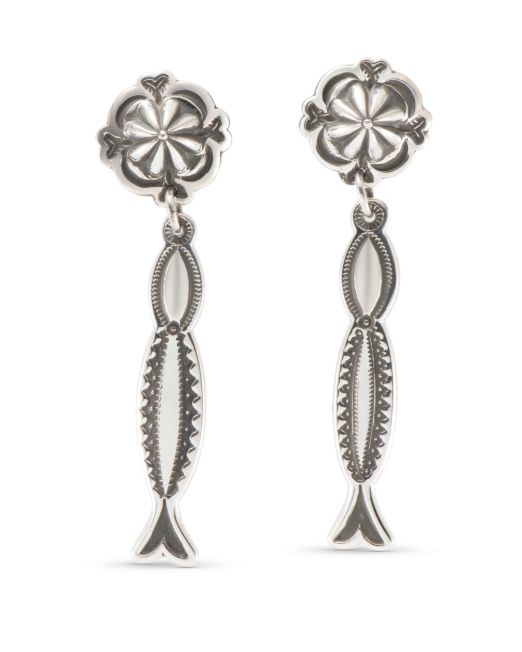 Jennifer Curtis Repoussé Post Earrings with Dangle