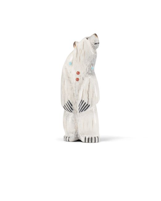 Troy Sice "Lets Be Friends" Antler Bear Fetish Carving