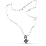 Maria Samora Oxidized Silver Pyramid Pendant with Chain